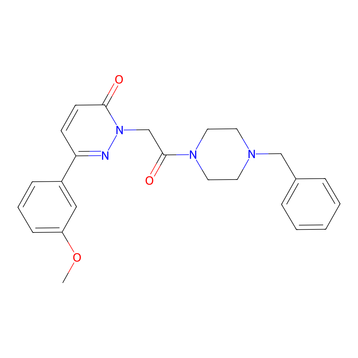 2-(2-(4-benzylpiperazin-1-yl)-2-oxoethyl)-6-(3-methoxyphenyl)pyridazin-3(2H)-one molecular structure, CAS 1206119-01-8