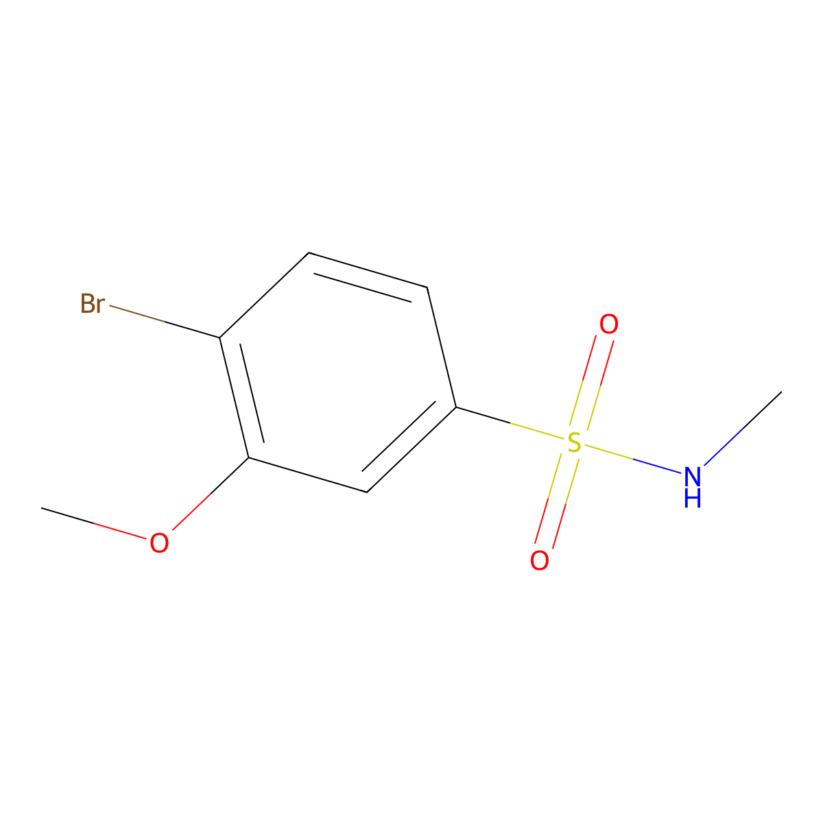 4-bromo-3-methoxy-N-methylbenzenesulfonamide molecular structure, CAS 1206119-09-6