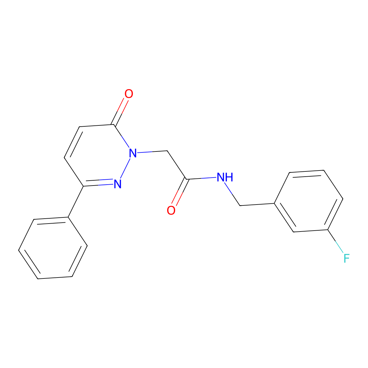 N-(3-fluorobenzyl)-2-(6-oxo-3-phenyl-1(6H)-pyridazinyl)acetamide molecular structure, CAS 1206119-29-0