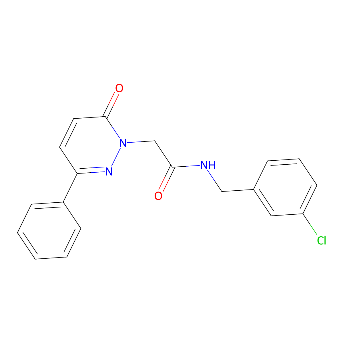 N-(3-chlorobenzyl)-2-(6-oxo-3-phenyl-1(6H)-pyridazinyl)acetamide molecular structure, CAS 1206119-30-3