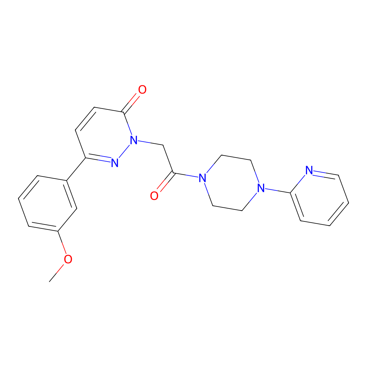 6-(3-methoxyphenyl)-2-(2-oxo-2-(4-(pyridin-2-yl)piperazin-1-yl)ethyl)pyridazin-3(2H)-one molecular structure, CAS 1206119-32-5