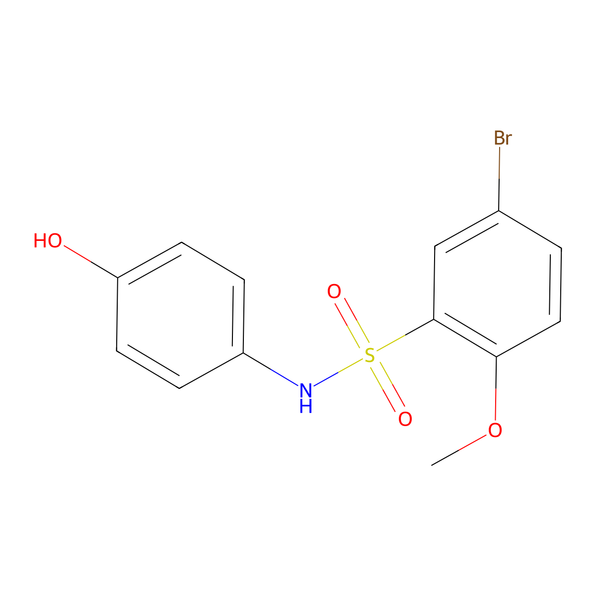 [(5-Bromo-2-methoxyphenyl)sulfonyl](4-hydroxyphenyl)amine molecular structure, CAS 1206119-42-7