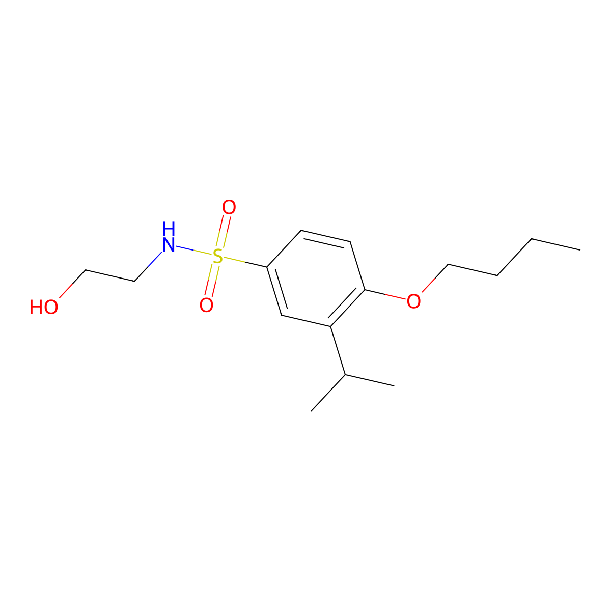 {[4-Butoxy-3-(methylethyl)phenyl]sulfonyl}(2-hydroxyethyl)amine molecular structure, CAS 1206119-49-4