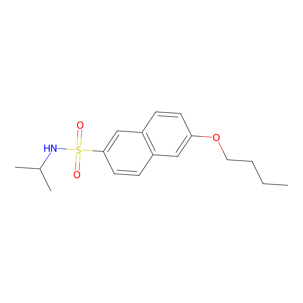 6-butoxy-N-isopropyl-2-naphthalenesulfonamide molecular structure, CAS 1206119-53-0