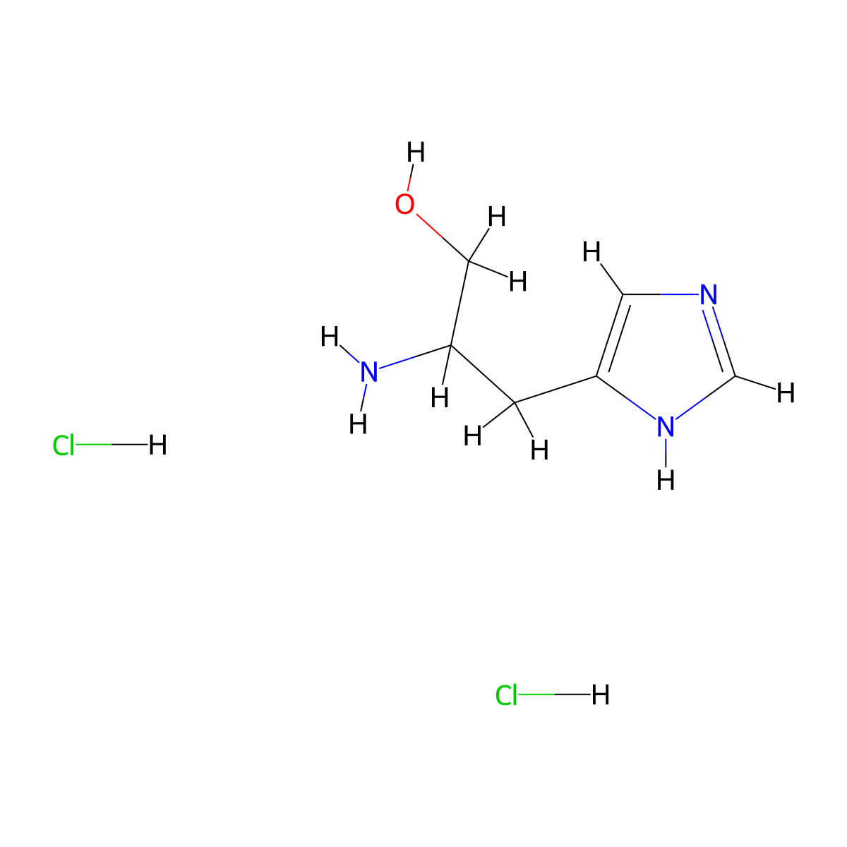 Histidinol dihydrochloride molecular structure, CAS 120612-44-4