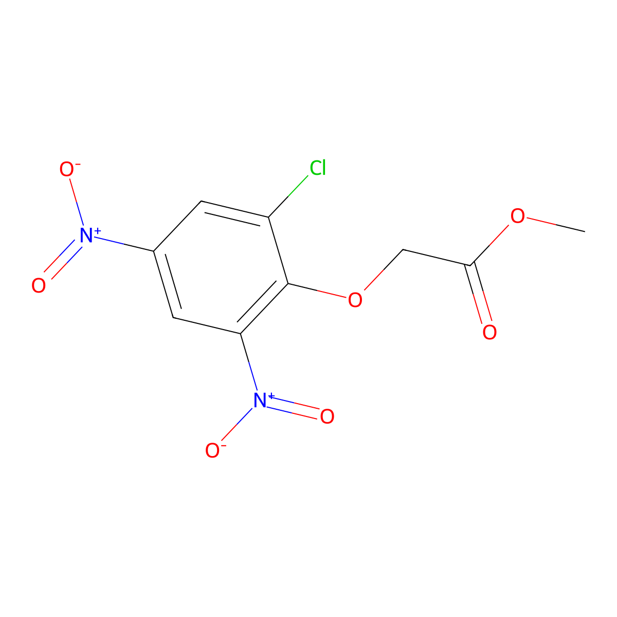 Methyl (2-chloro-4,6-dinitrophenoxy)acetate molecular structure, CAS 1206120-71-9