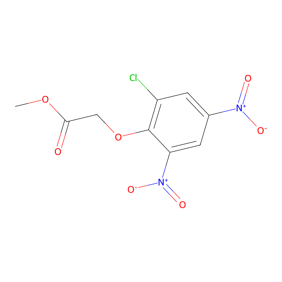 Methyl (2-chloro-4,6-dinitrophenoxy)acetate molecular structure, CAS 1206120-71-9
