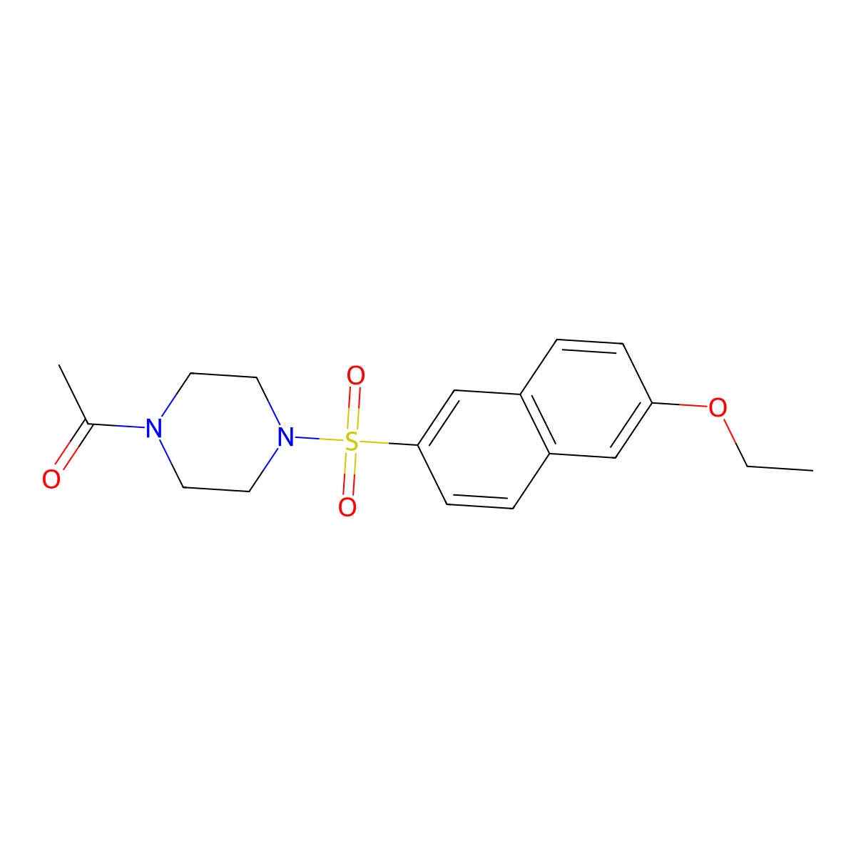 1-Acetyl-4-[(6-ethoxy-2-naphthyl)sulfonyl]piperazine molecular structure, CAS 1206120-86-6