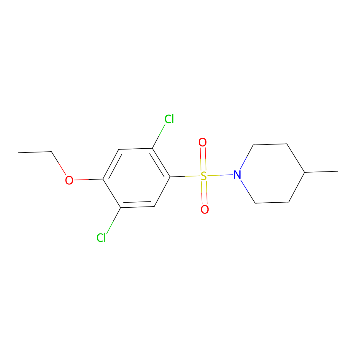 1-(2,5-Dichloro-4-ethoxybenzenesulfonyl)-4-methylpiperidine molecular structure, CAS 1206121-29-0