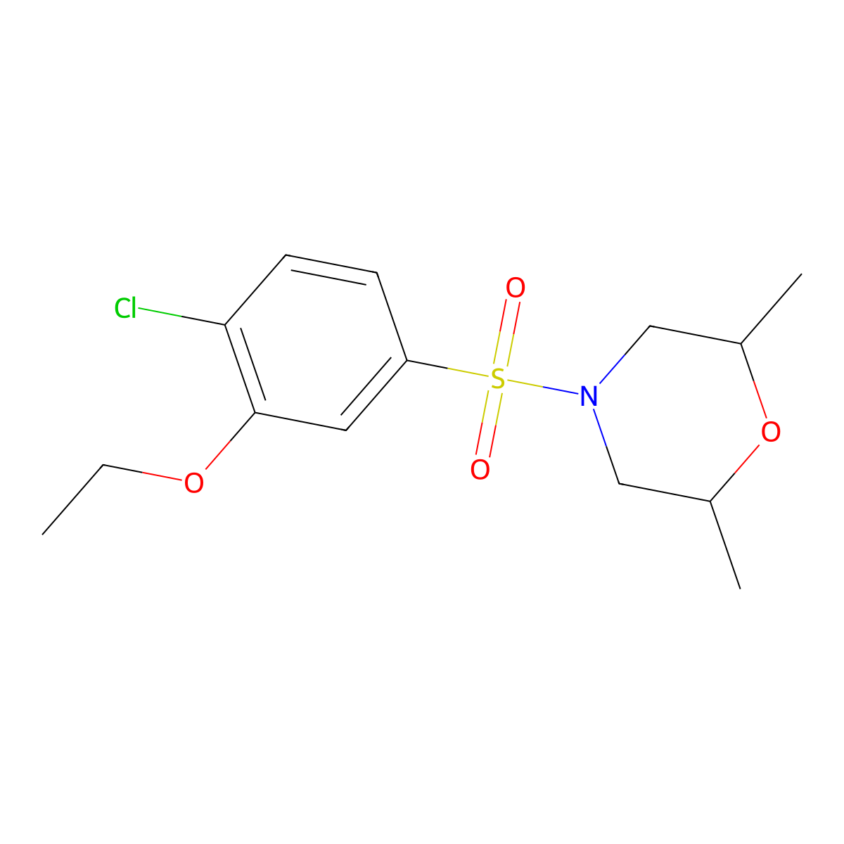 4-[(4-Chloro-3-ethoxyphenyl)sulfonyl]-2,6-dimethylmorpholine molecular structure, CAS 1206121-47-2