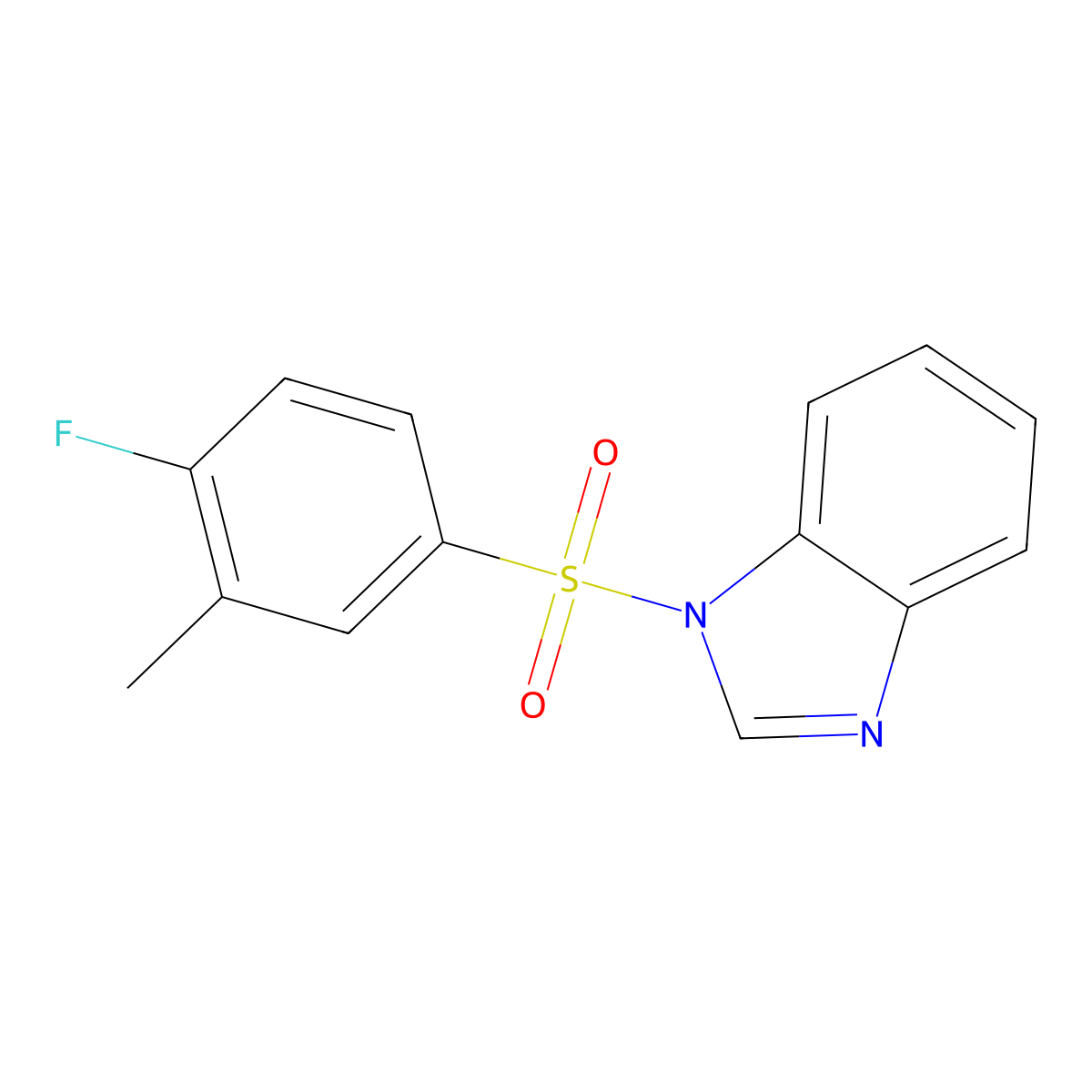1-[(4-fluoro-3-methylphenyl)sulfonyl]-1H-benzimidazole molecular structure, CAS 1206121-60-9