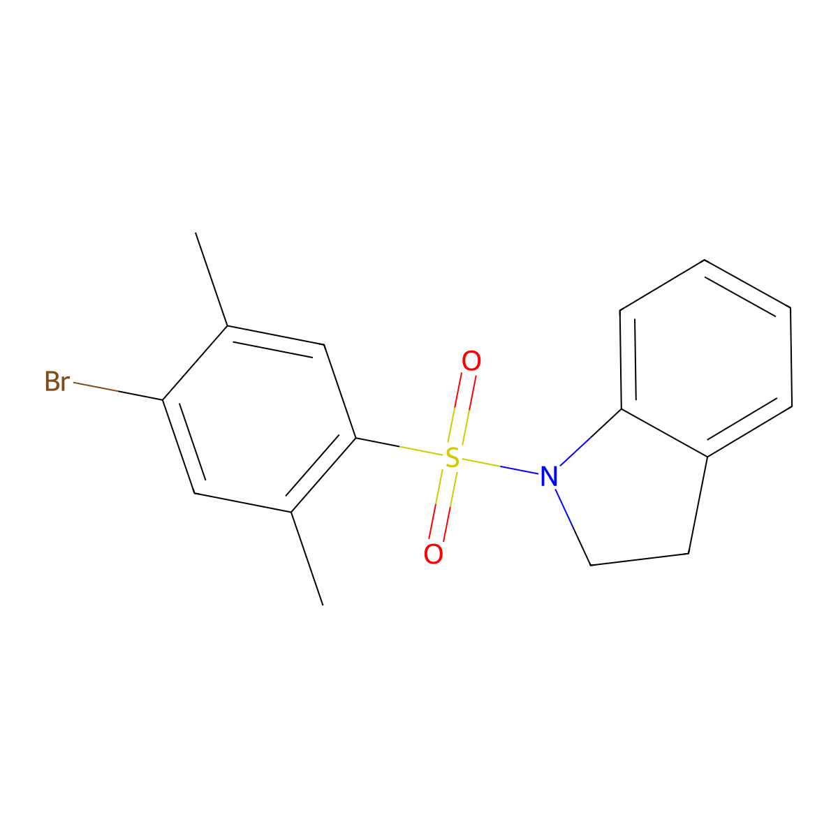 4-Bromo-1-(indolinylsulfonyl)-2,5-dimethylbenzene molecular structure, CAS 1206122-01-1