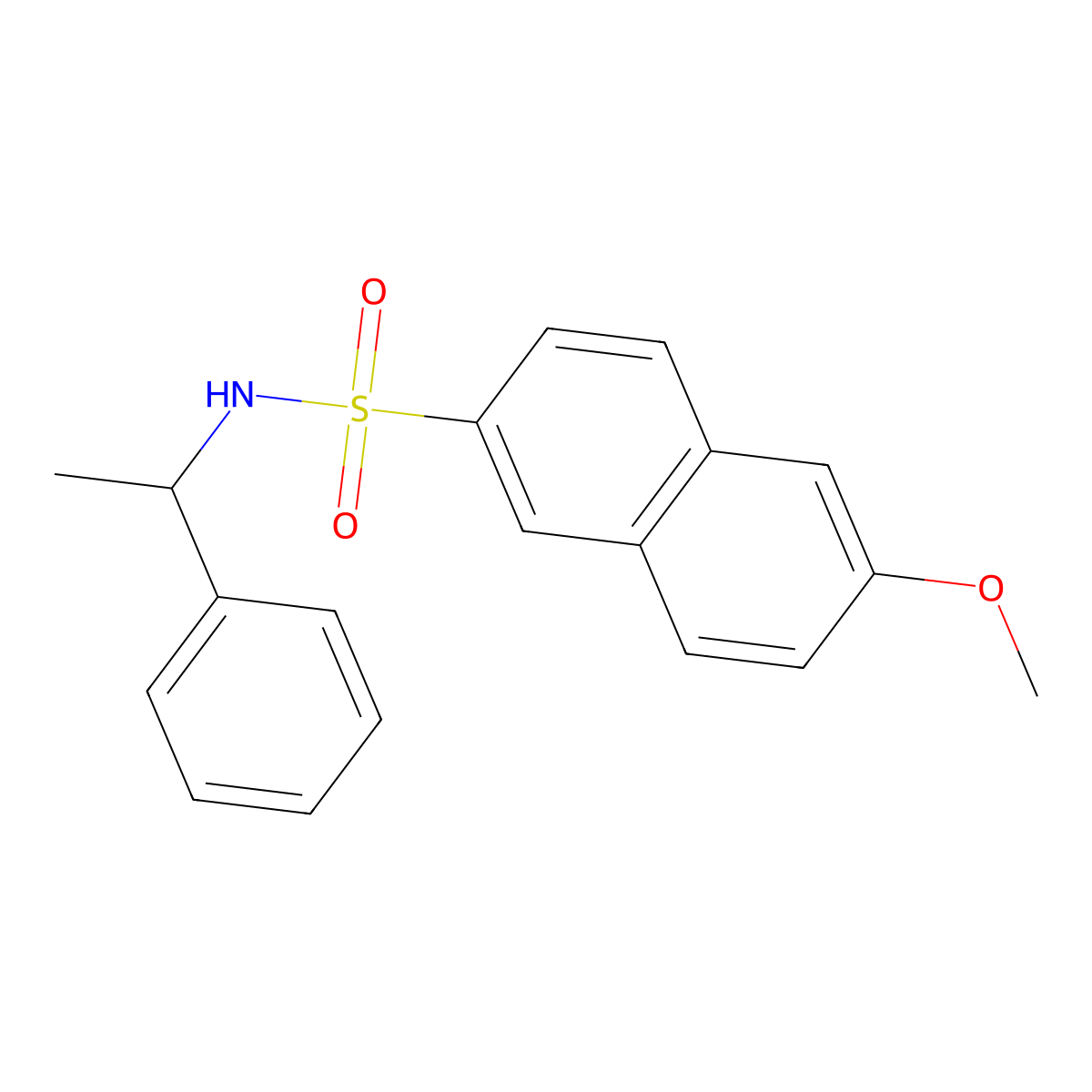 6-methoxy-N-(1-phenylethyl)-2-naphthalenesulfonamide molecular structure, CAS 1206123-86-5