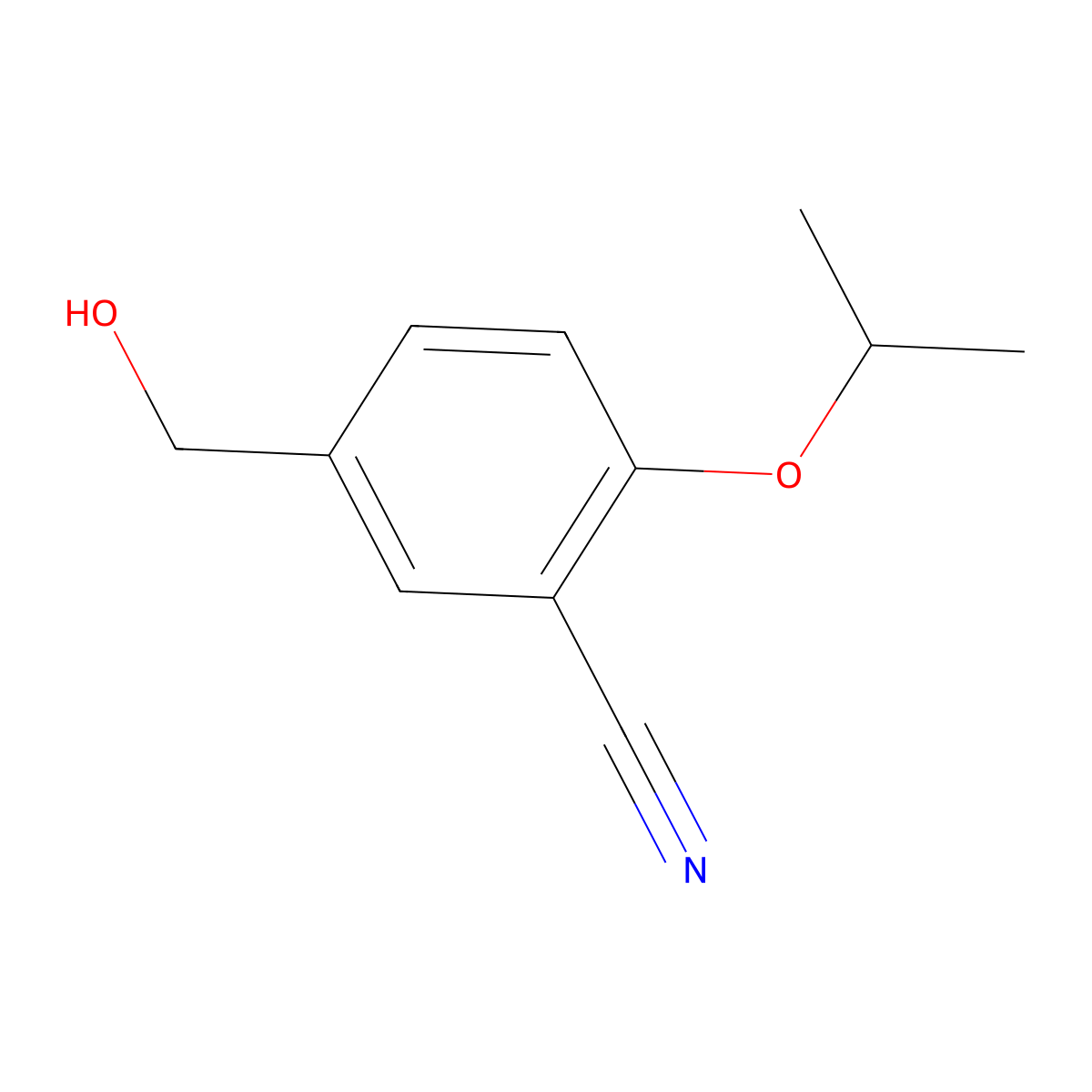 5-(Hydroxymethyl)-2-isopropoxybenzonitrile molecular structure, CAS 1206124-22-2