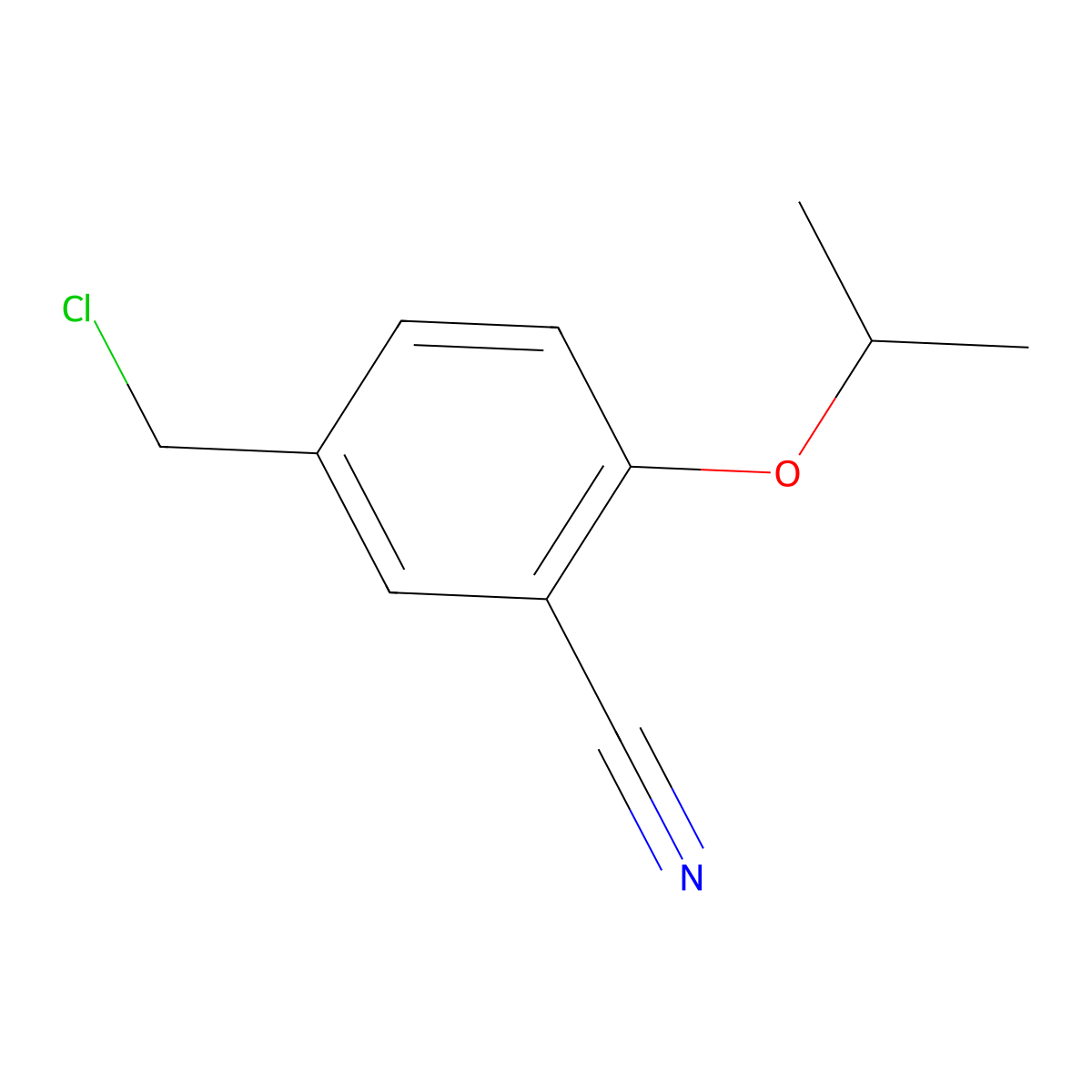 5-(Chloromethyl)-2-(propan-2-yloxy)benzonitrile molecular structure, CAS 1206124-23-3