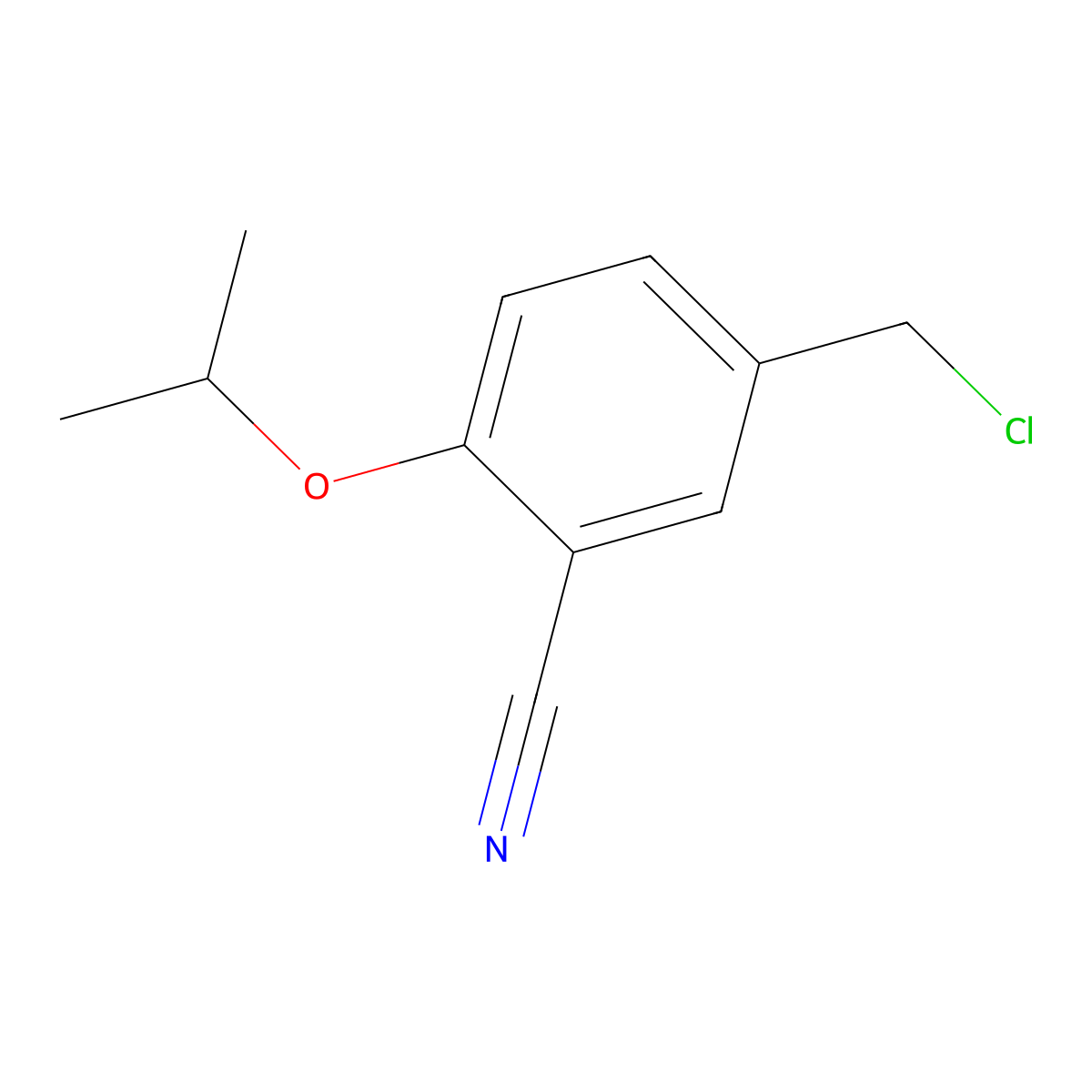 5-(Chloromethyl)-2-(propan-2-yloxy)benzonitrile molecular structure, CAS 1206124-23-3