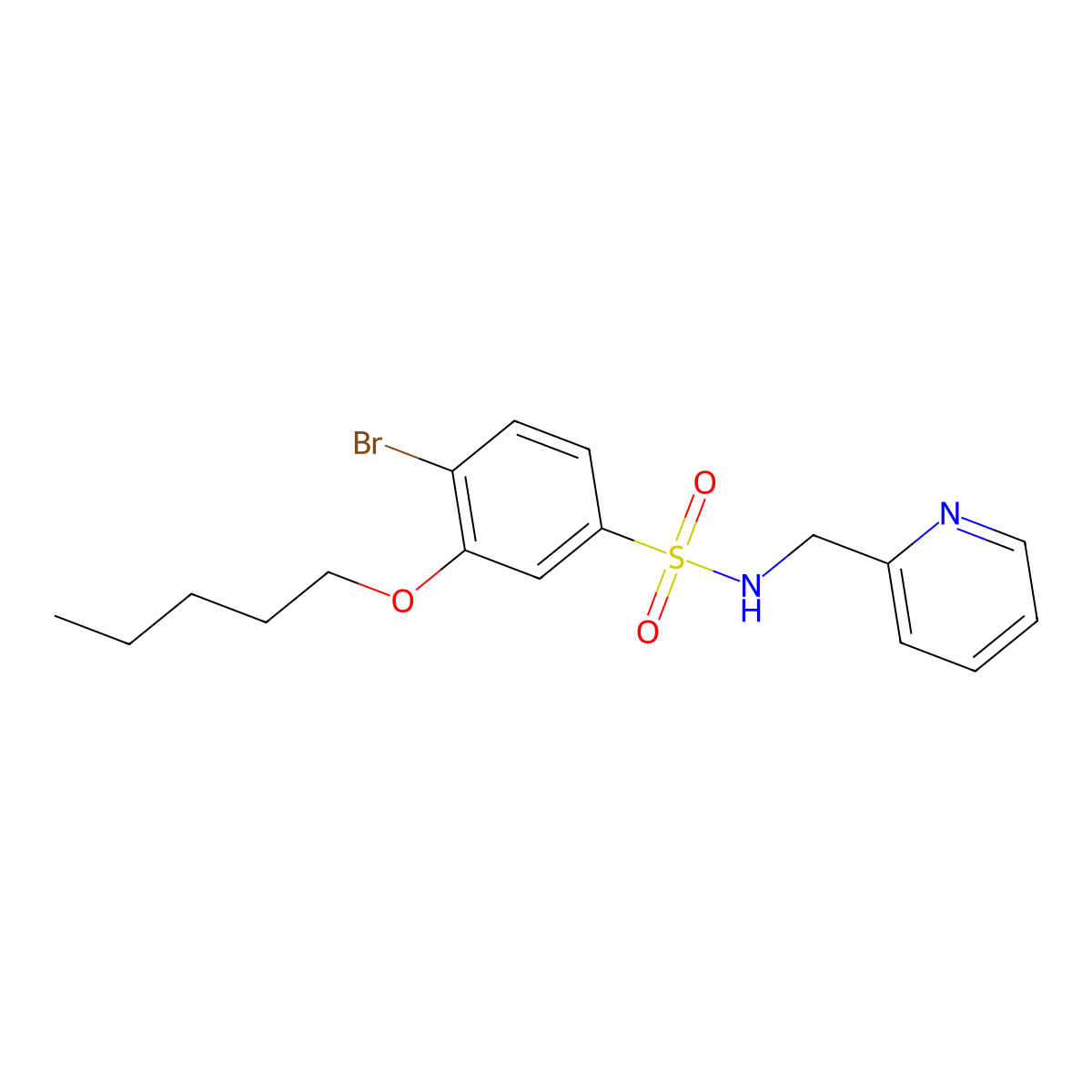 [(4-Bromo-3-pentyloxyphenyl)sulfonyl](2-pyridylmethyl)amine molecular structure, CAS 1206124-37-9