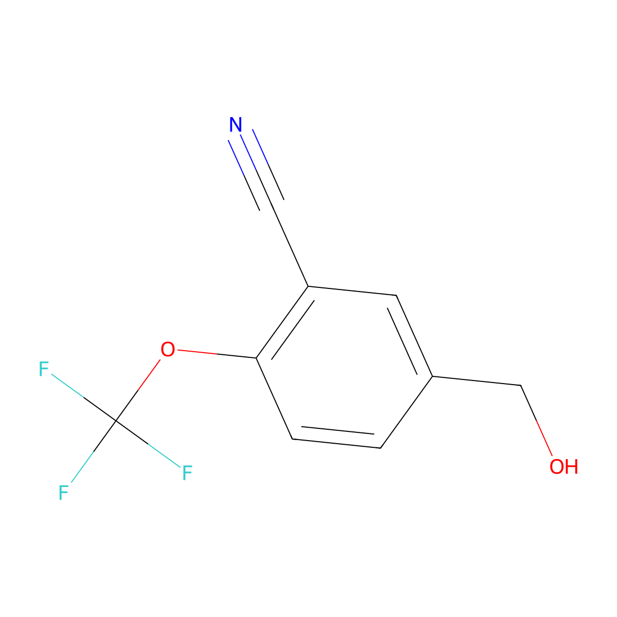 5-(Hydroxymethyl)-2-(trifluoromethoxy)benzonitrile molecular structure, CAS 1206124-44-8