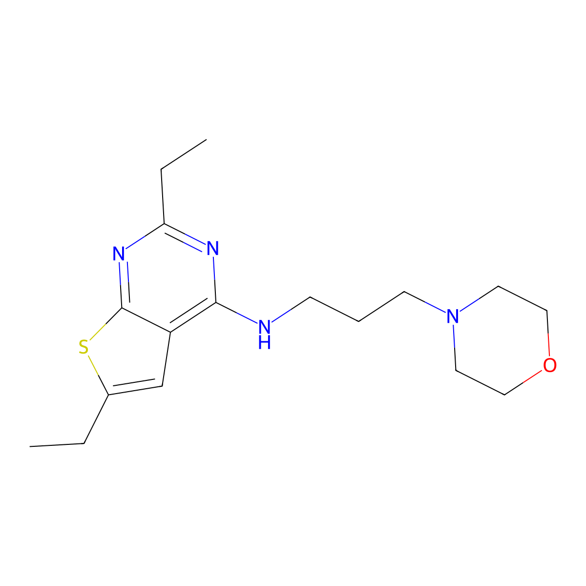 2,6-diethyl-N-[3-(4-morpholinyl)propyl]thieno[2,3-d]pyrimidin-4-amine molecular structure, CAS 1206124-62-0