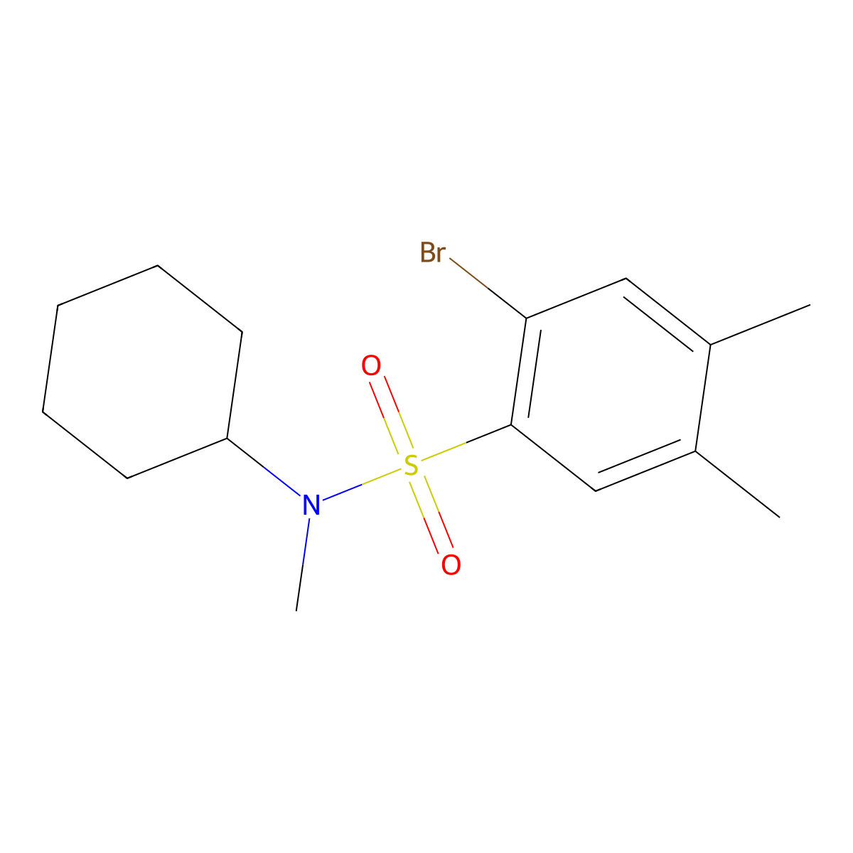 [(2-Bromo-4,5-dimethylphenyl)sulfonyl]cyclohexylmethylamine molecular structure, CAS 1206124-84-6
