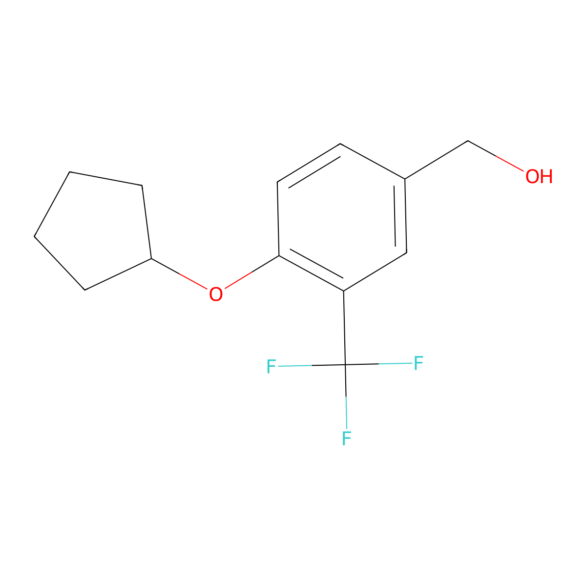 [4-(Cyclopentyloxy)-3-(trifluoromethyl)phenyl]methanol molecular structure, CAS 1206124-95-9