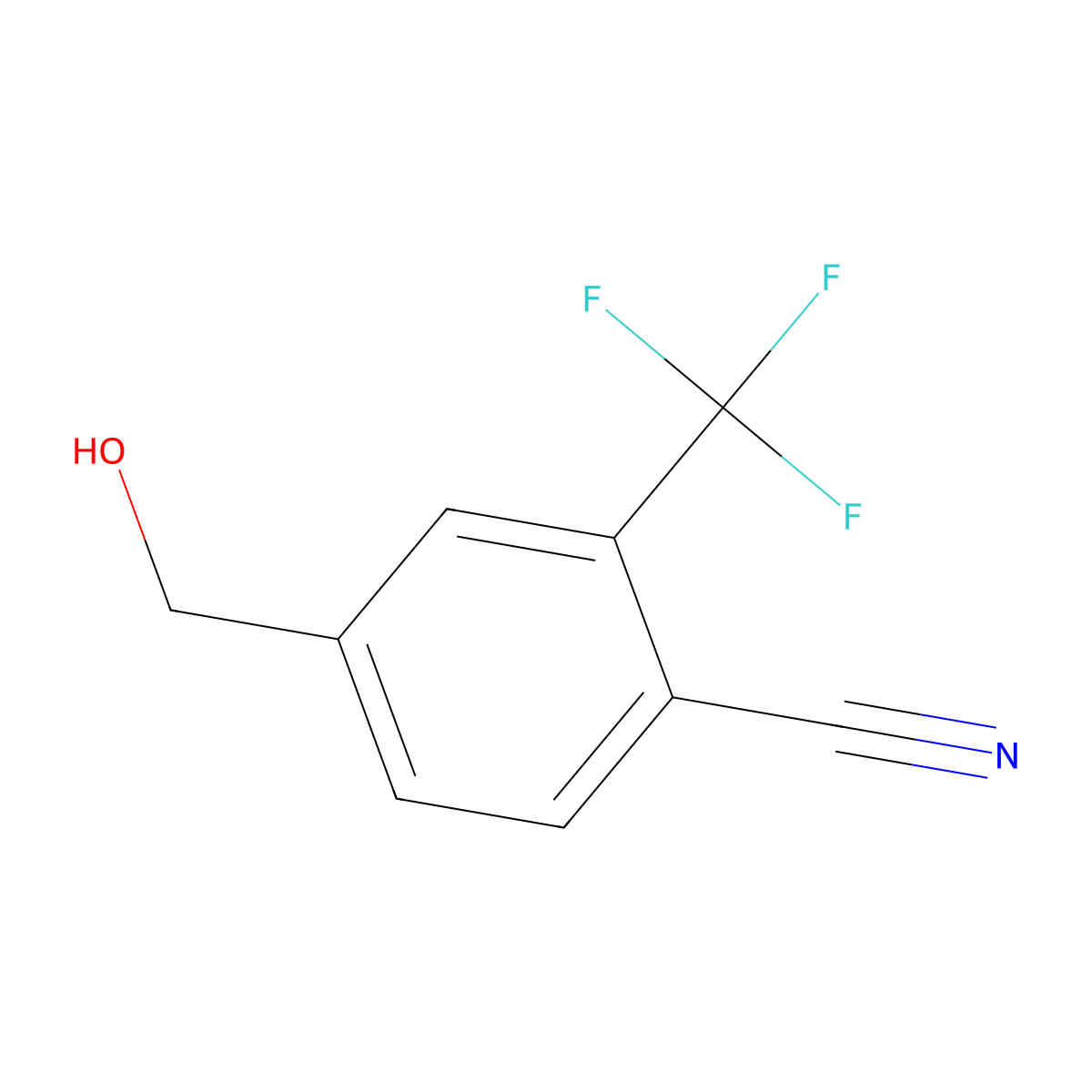 4-(Hydroxymethyl)-2-(trifluoromethyl)benzonitrile molecular structure, CAS 1206125-01-0