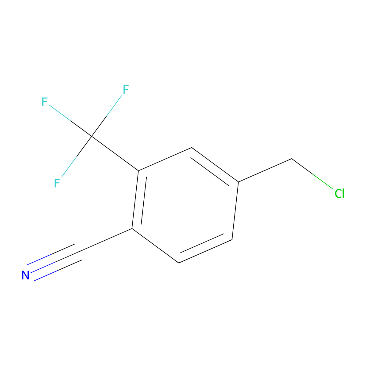 4-(Chloromethyl)-2-(trifluoromethyl)benzonitrile molecular structure, CAS 1206125-03-2