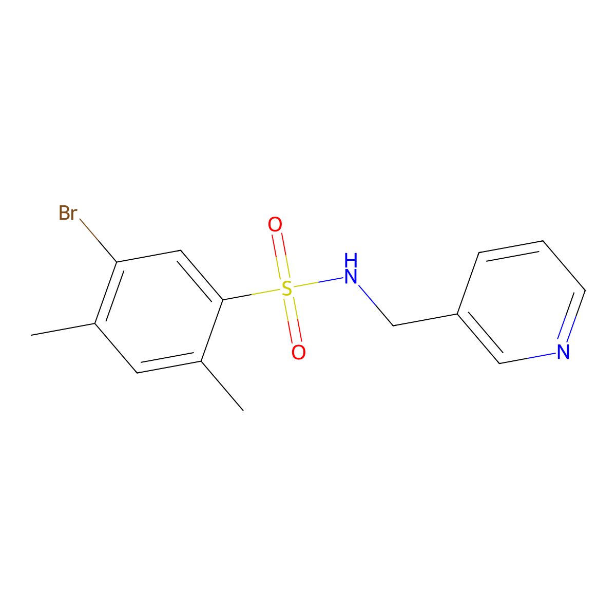 [(5-Bromo-2,4-dimethylphenyl)sulfonyl](3-pyridylmethyl)amine molecular structure, CAS 1206125-05-4