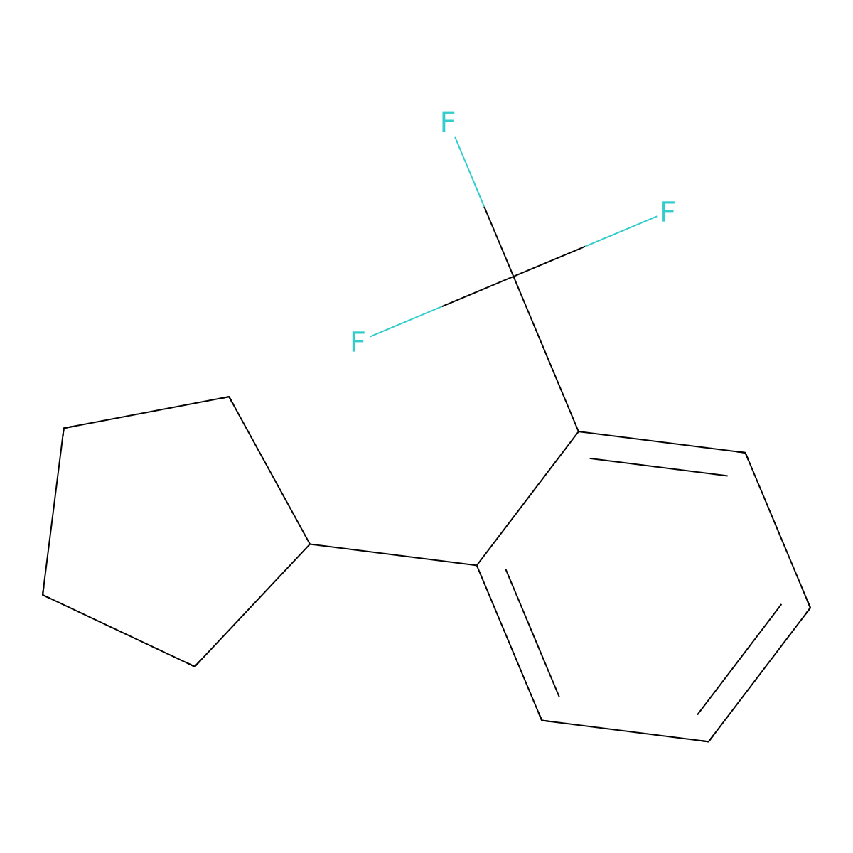 1-Cyclopentyl-2-(trifluoromethyl)benzene molecular structure, CAS 1206125-14-5