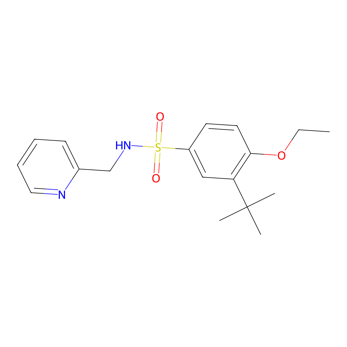 {[3-(Tert-butyl)-4-ethoxyphenyl]sulfonyl}(2-pyridylmethyl)amine molecular structure, CAS 1206125-88-3