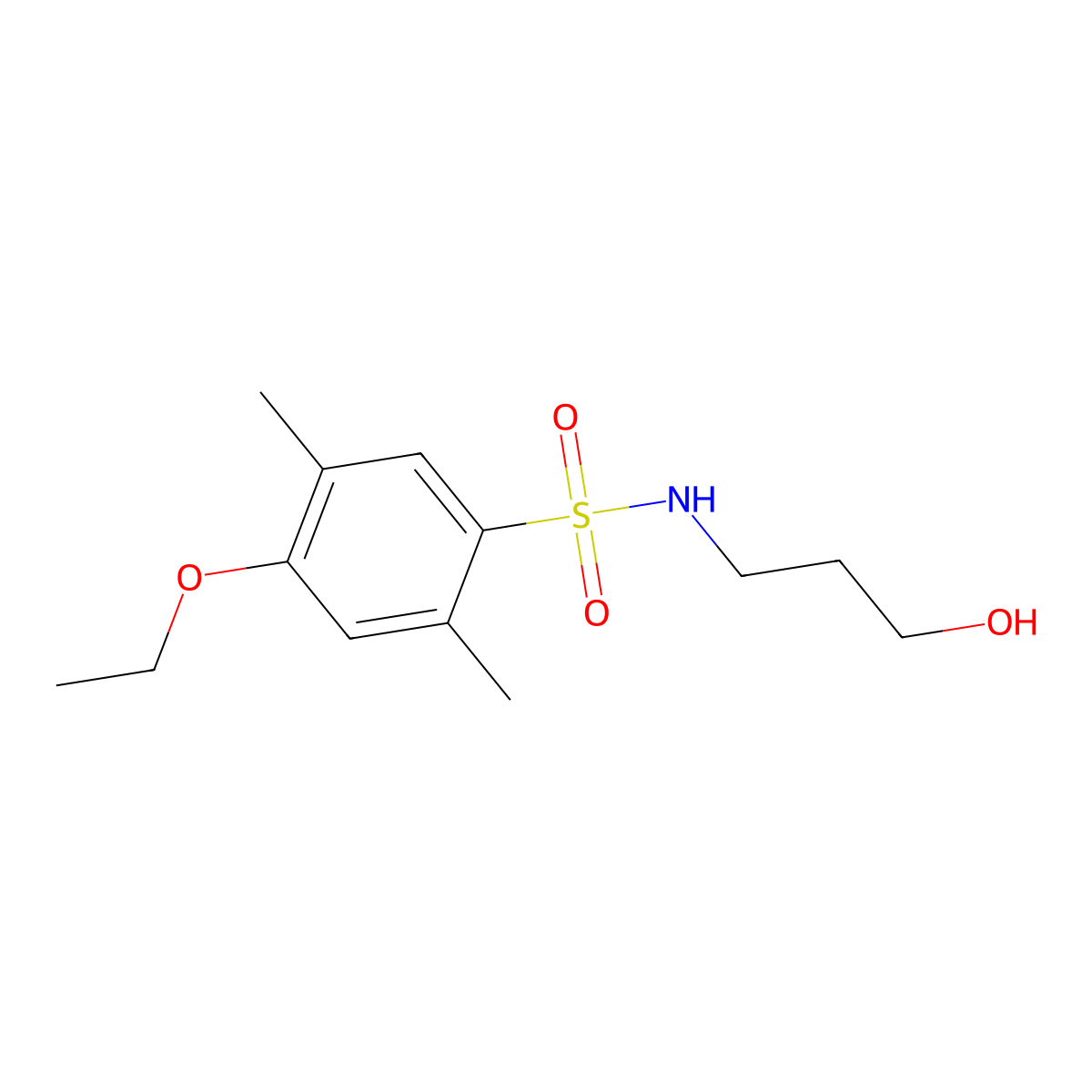 4-ethoxy-N-(3-hydroxypropyl)-2,5-dimethylbenzenesulfonamide molecular structure, CAS 1206125-91-8
