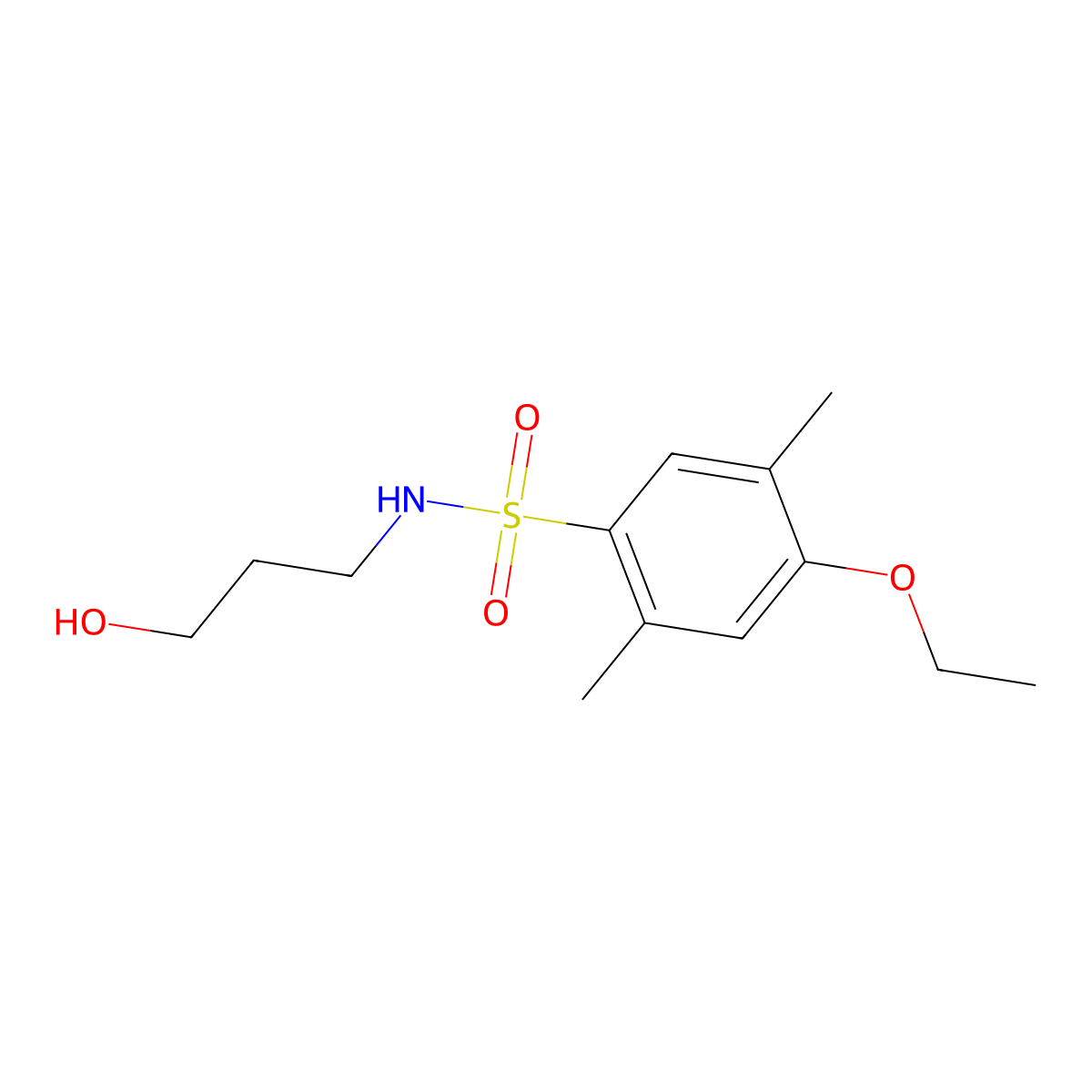 4-ethoxy-N-(3-hydroxypropyl)-2,5-dimethylbenzenesulfonamide molecular structure, CAS 1206125-91-8
