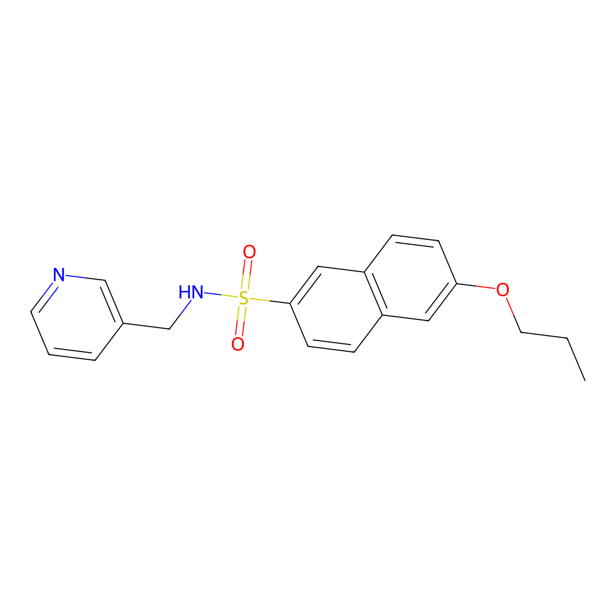 [(6-Propoxy(2-naphthyl))sulfonyl](3-pyridylmethyl)amine molecular structure, CAS 1206126-06-8