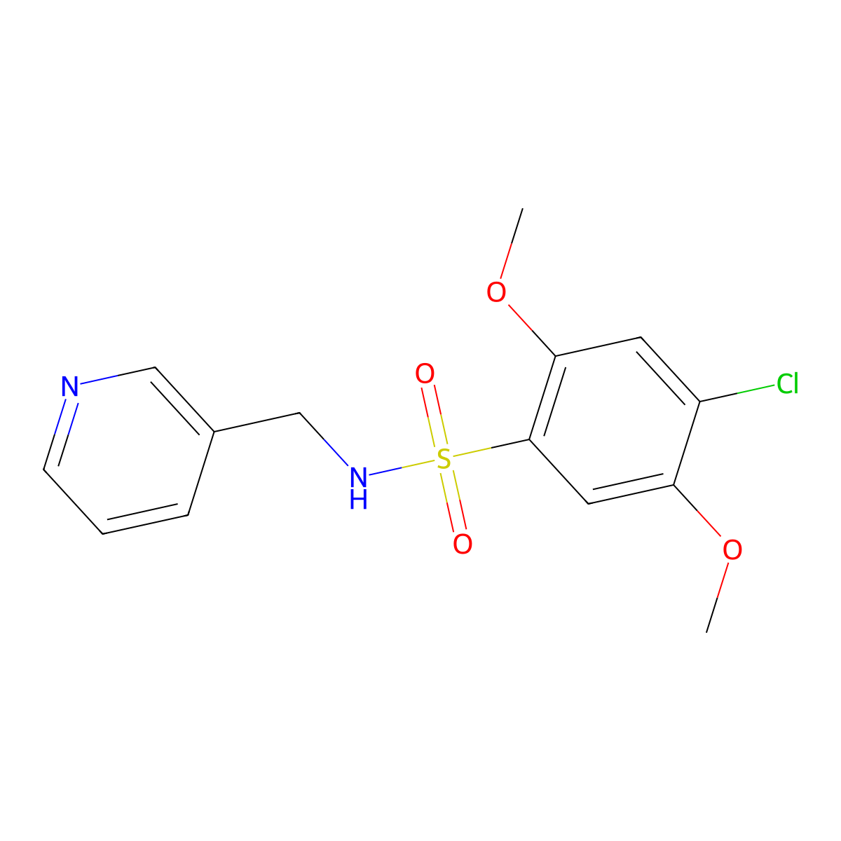 4-chloro-2,5-dimethoxy-N-(3-pyridinylmethyl)benzenesulfonamide molecular structure, CAS 1206126-17-1