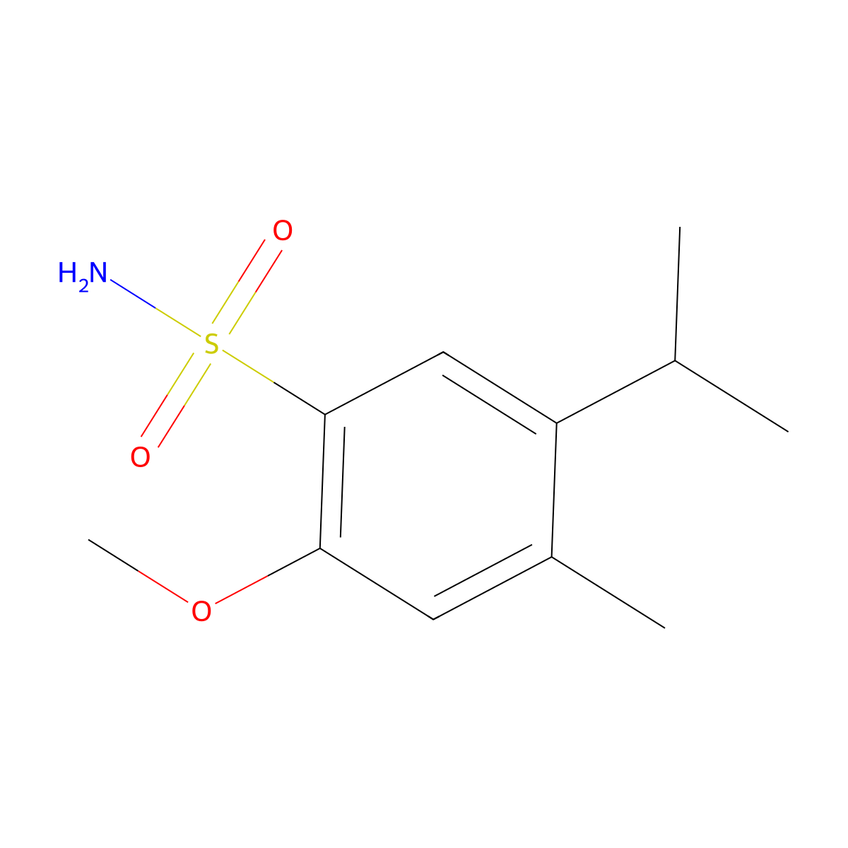 5-Isopropyl-2-methoxy-4-methylbenzenesulfonamide molecular structure, CAS 1206126-20-6