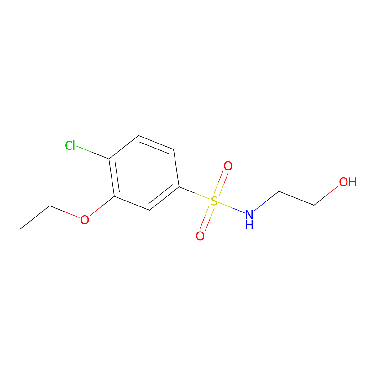 4-chloro-3-ethoxy-N-(2-hydroxyethyl)benzenesulfonamide molecular structure, CAS 1206126-28-4