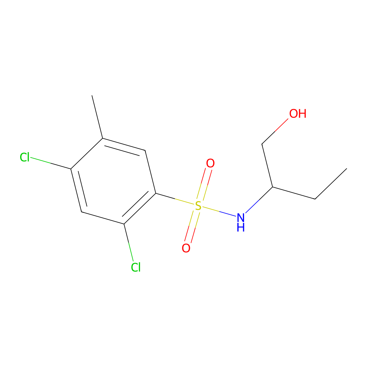 2,4-dichloro-N-[1-(hydroxymethyl)propyl]-5-methylbenzenesulfonamide molecular structure, CAS 1206127-05-0