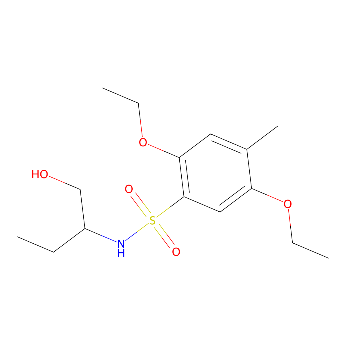 2,5-diethoxy-N-[1-(hydroxymethyl)propyl]-4-methylbenzenesulfonamide molecular structure, CAS 1206127-17-4