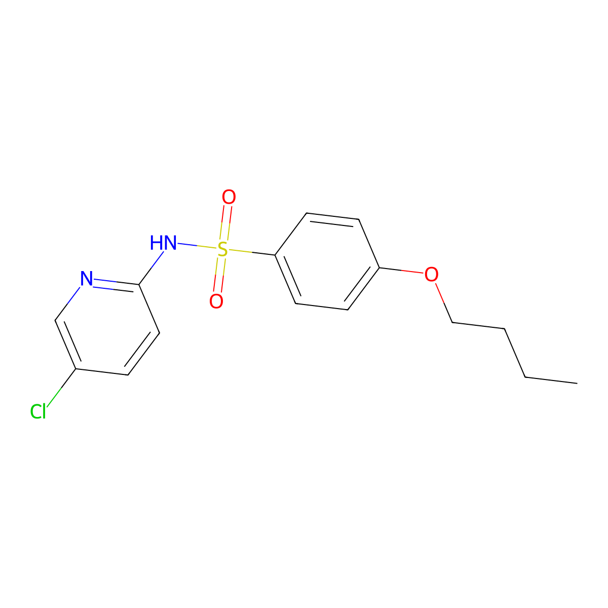 4-butoxy-N-(5-chloropyridin-2-yl)benzene-1-sulfonamide molecular structure, CAS 1206127-81-2