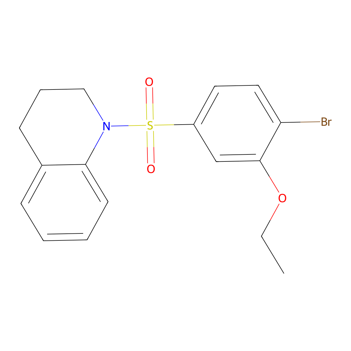 1-Bromo-2-ethoxy-4-(1,2,3,4-tetrahydroquinolylsulfonyl)benzene molecular structure, CAS 1206128-30-4