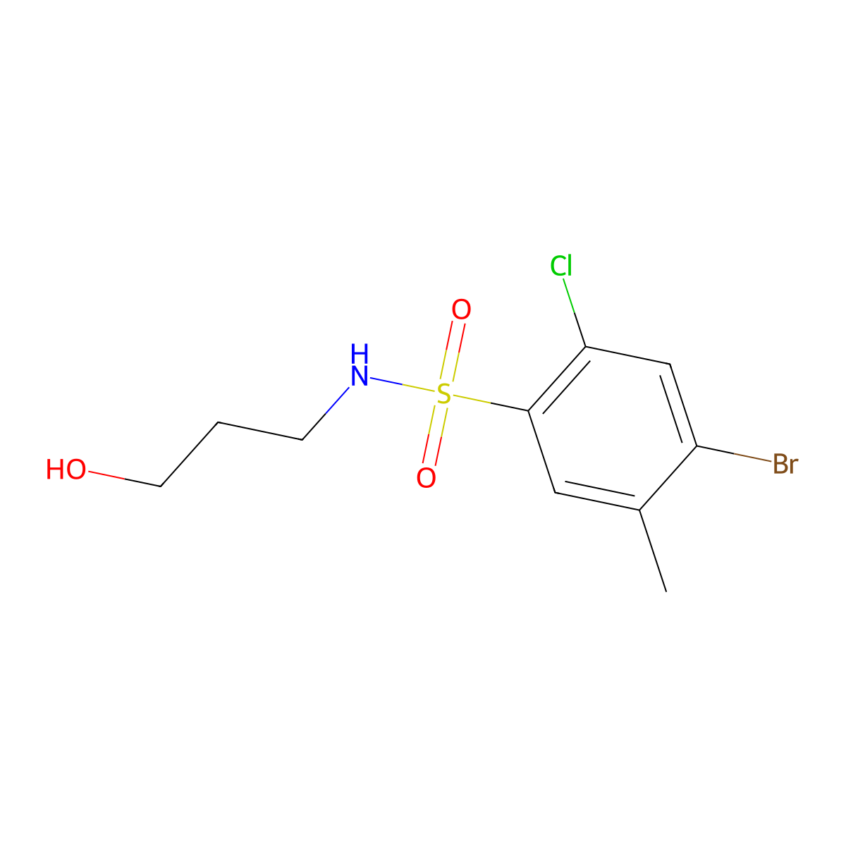 [(4-Bromo-2-chloro-5-methylphenyl)sulfonyl](3-hydroxypropyl)amine molecular structure, CAS 1206128-75-7