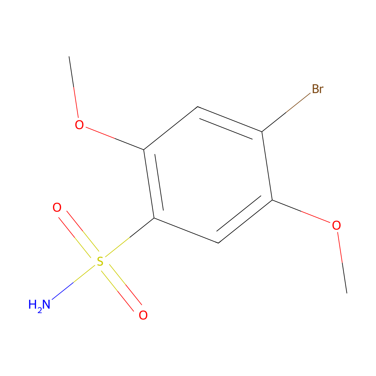 4-Bromo-2,5-dimethoxybenzene-1-sulfonamide molecular structure, CAS 1206129-08-9