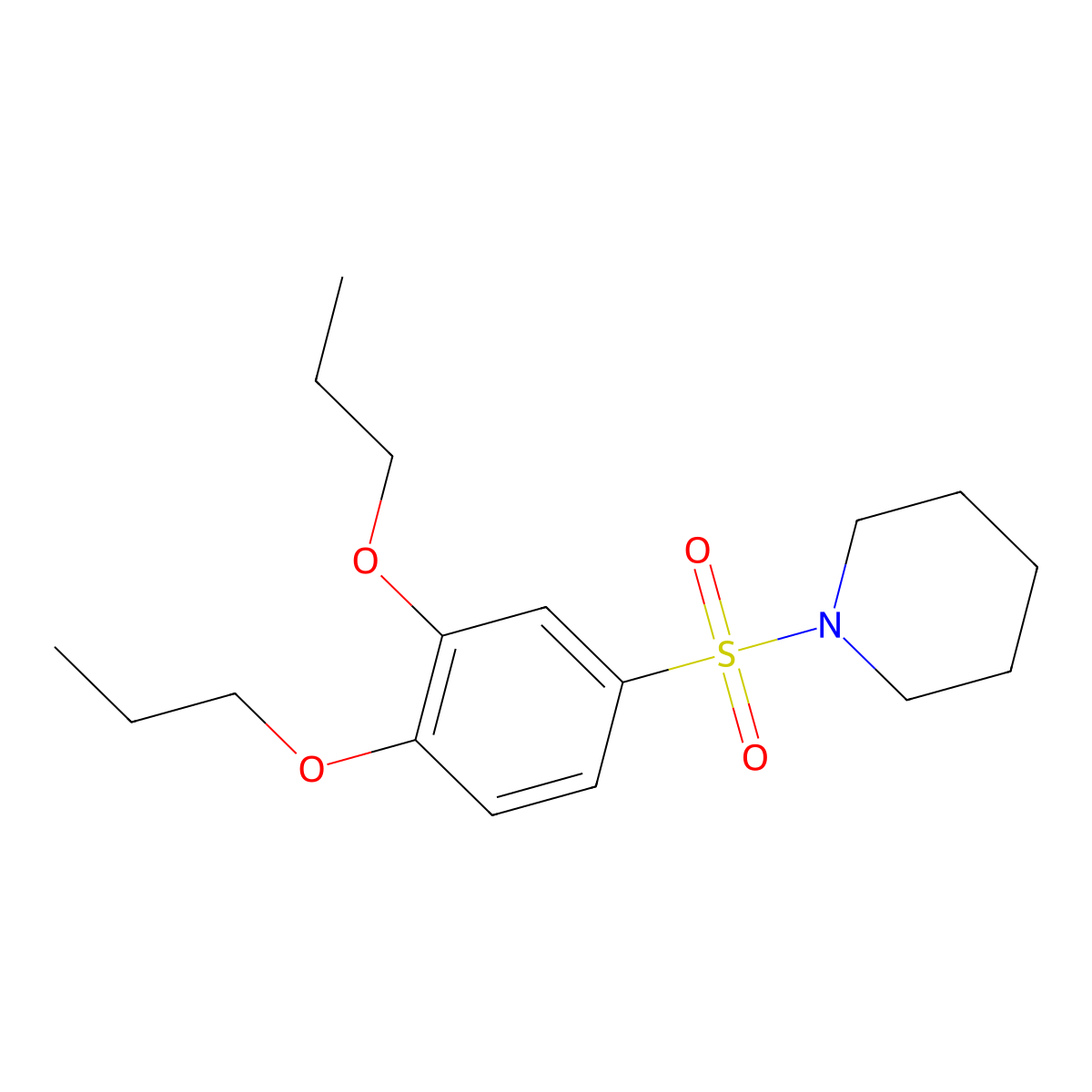 [(3,4-Dipropoxyphenyl)sulfonyl]piperidine molecular structure, CAS 1206129-58-9