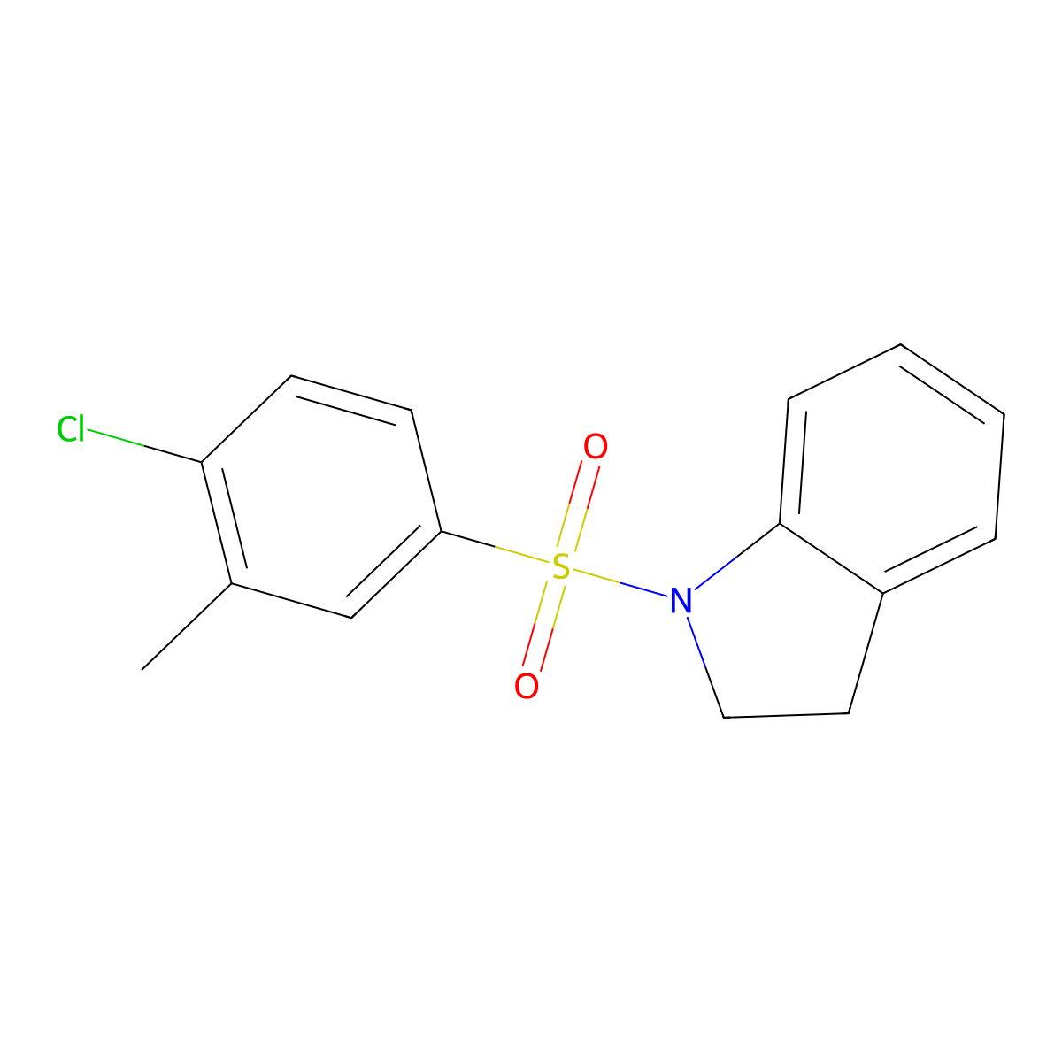 1-Chloro-4-(indolinylsulfonyl)-2-methylbenzene molecular structure, CAS 1206130-52-0
