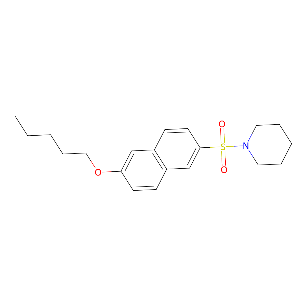 1-{[6-(Pentyloxy)naphthalen-2-yl]sulfonyl}piperidine molecular structure, CAS 1206131-52-3