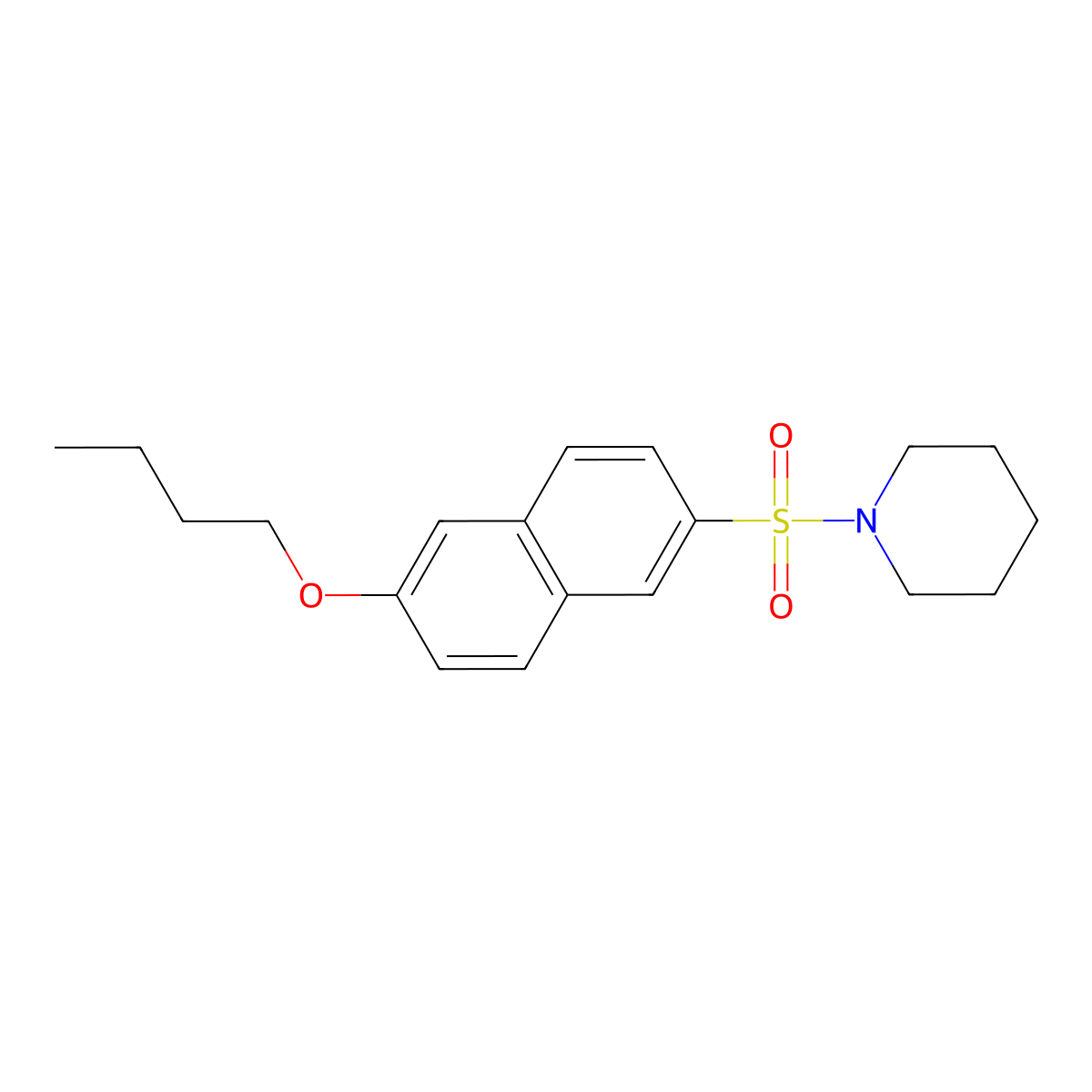 1-[(6-Butoxynaphthalen-2-yl)sulfonyl]piperidine molecular structure, CAS 1206131-67-0