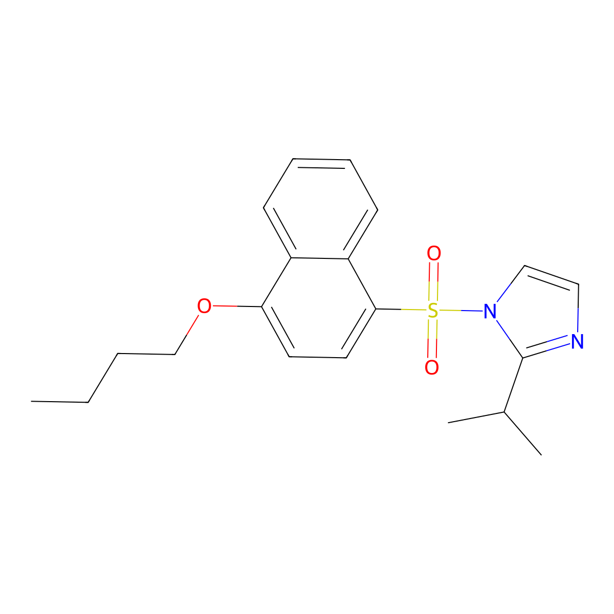 1-[(4-Butoxynaphthyl)sulfonyl]-2-(methylethyl)imidazole molecular structure, CAS 1206133-32-5