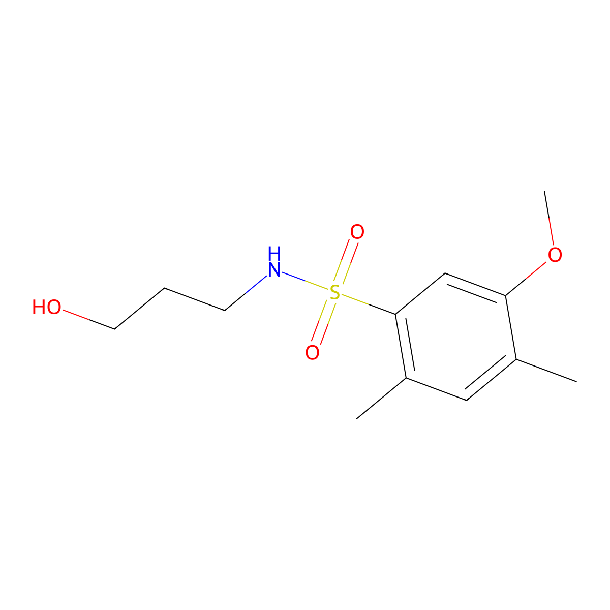 N-(3-hydroxypropyl)-5-methoxy-2,4-dimethylbenzenesulfonamide molecular structure, CAS 1206133-96-1