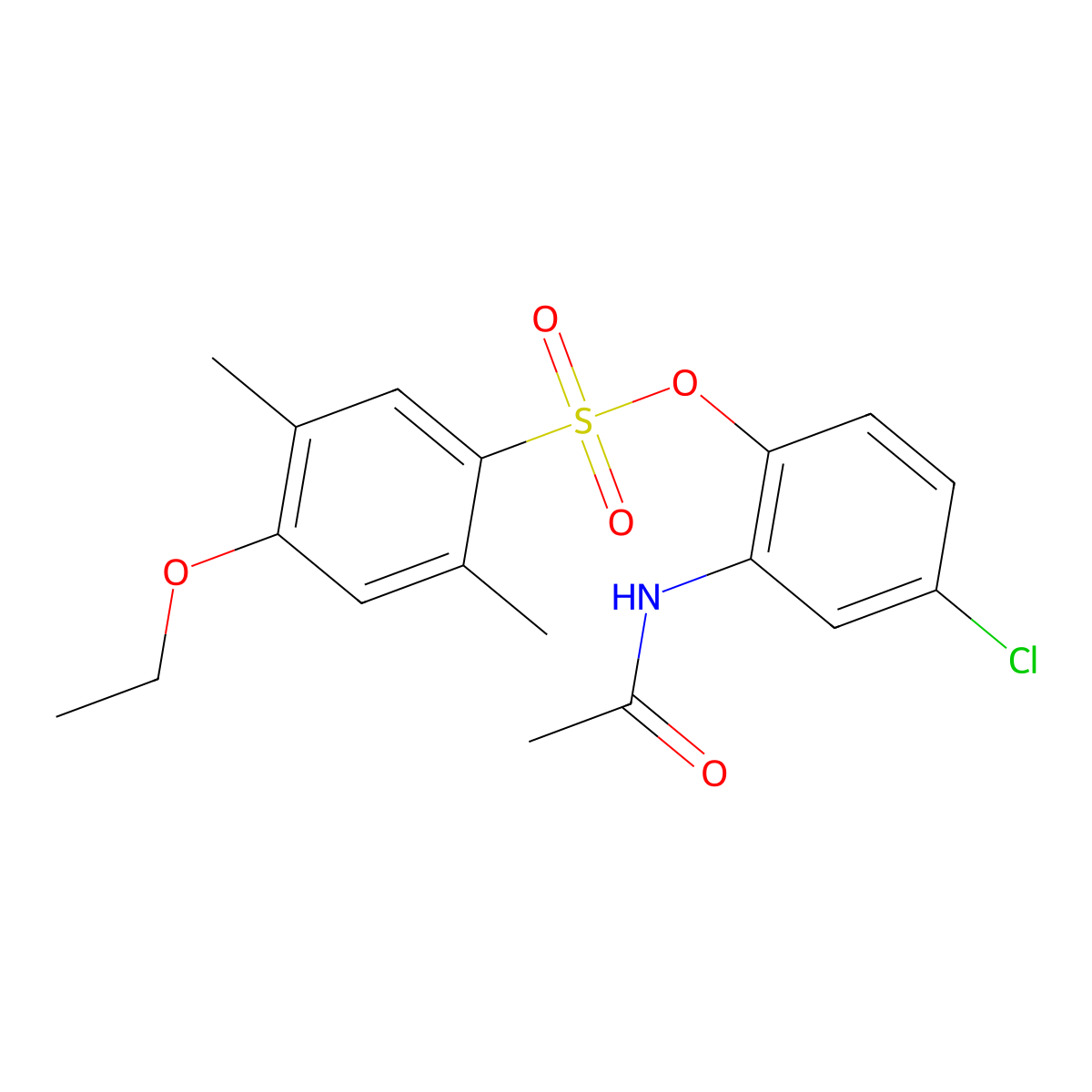2-(Acetylamino)-4-chlorophenyl 4-ethoxy-2,5-dimethylbenzenesulfonate molecular structure, CAS 1206134-78-2