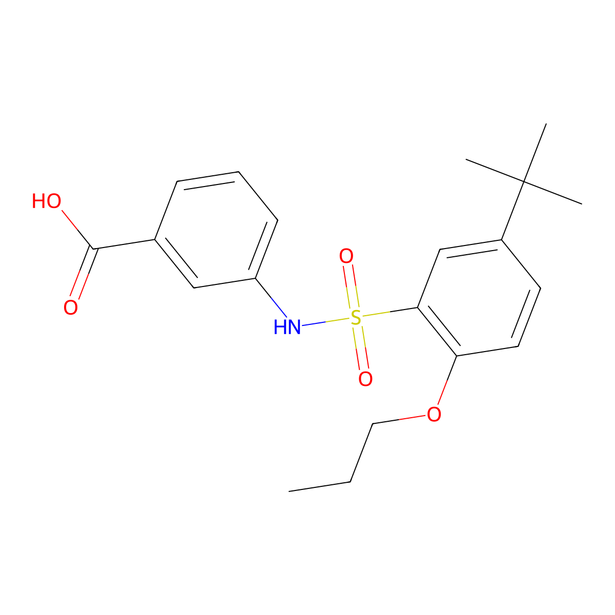 3-(5-Tert-butyl-2-propoxybenzenesulfonamido)benzoic acid molecular structure, CAS 1206135-03-6